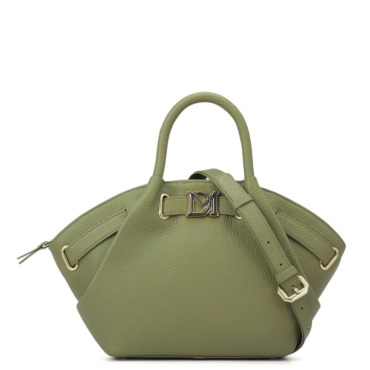Small Wax Leather Satchel - Fern