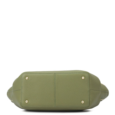 Small Wax Leather Satchel - Fern