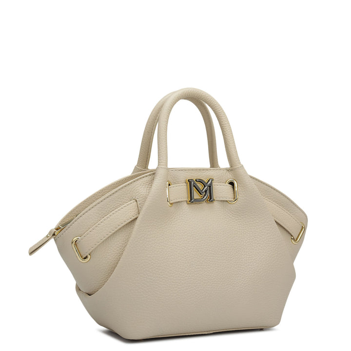 Small Wax Leather Satchel - Dove