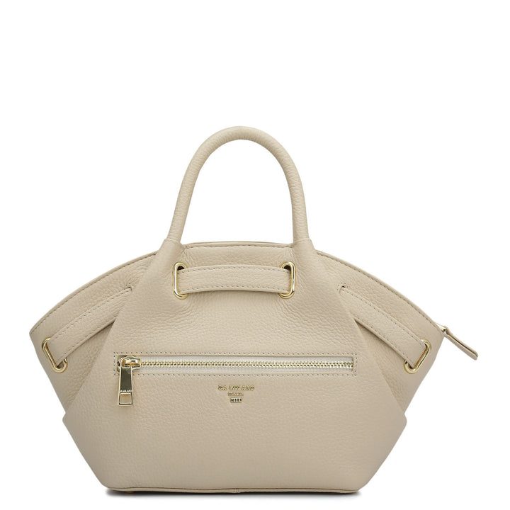 Small Wax Leather Satchel - Dove