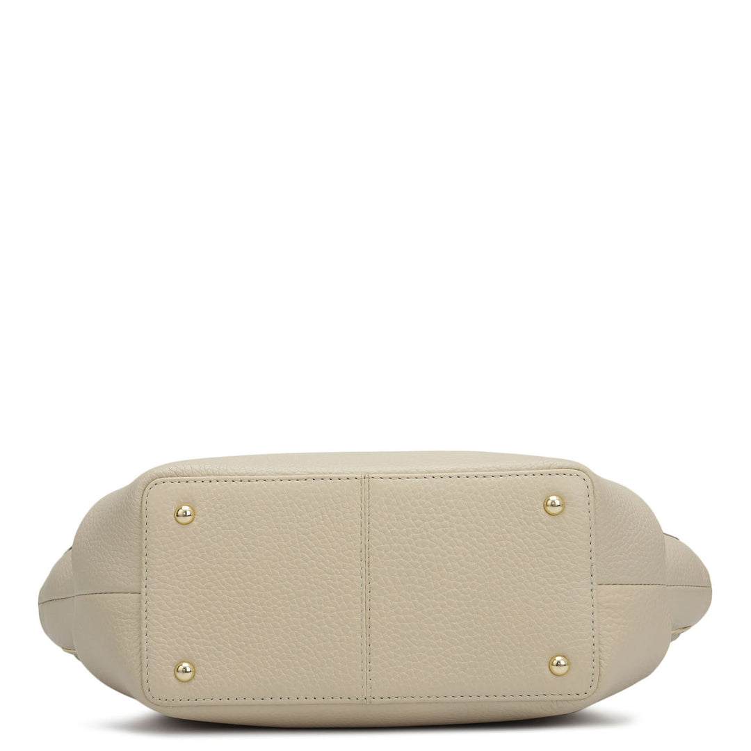 Small Wax Leather Satchel - Dove