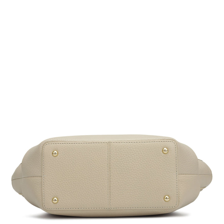 Small Wax Leather Satchel - Dove