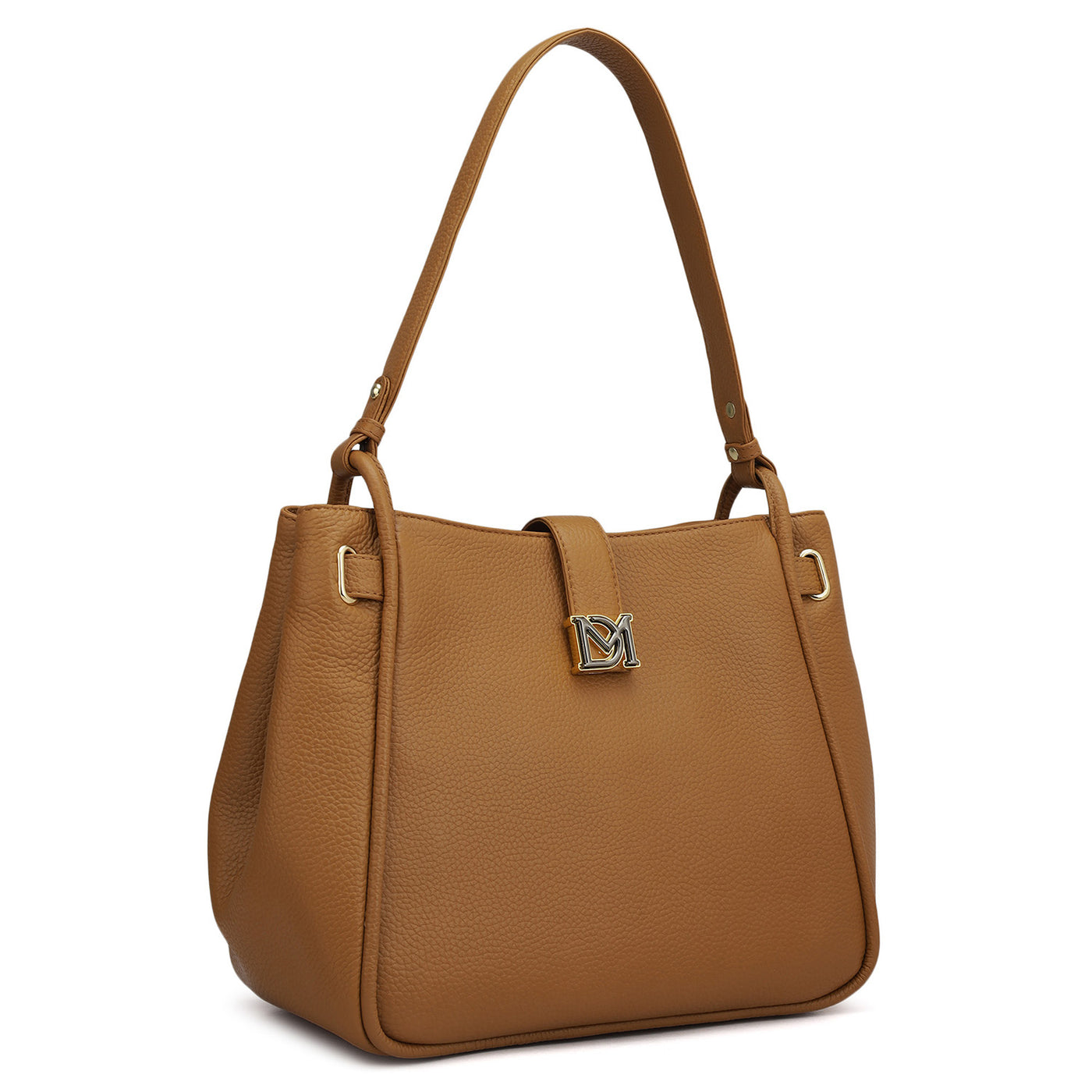 Medium Wax Leather Hobo - Caramel