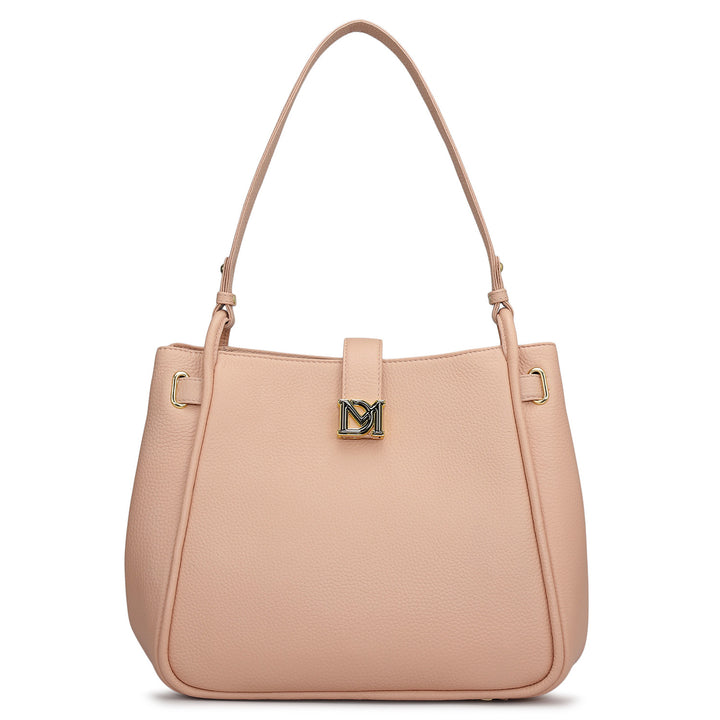 Medium Wax Leather Hobo - Feather