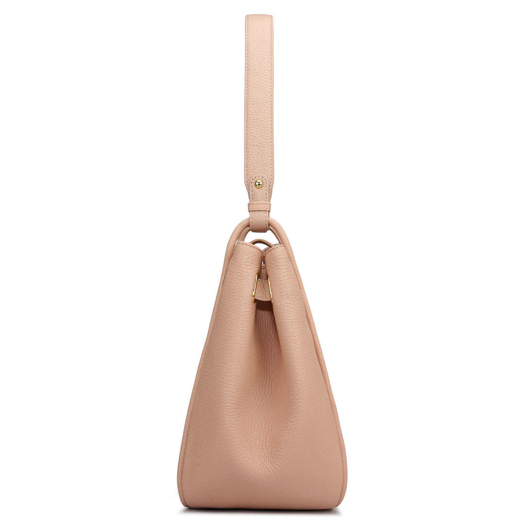 Medium Wax Leather Hobo - Feather