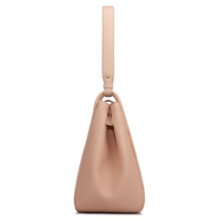 Medium Wax Leather Hobo - Feather