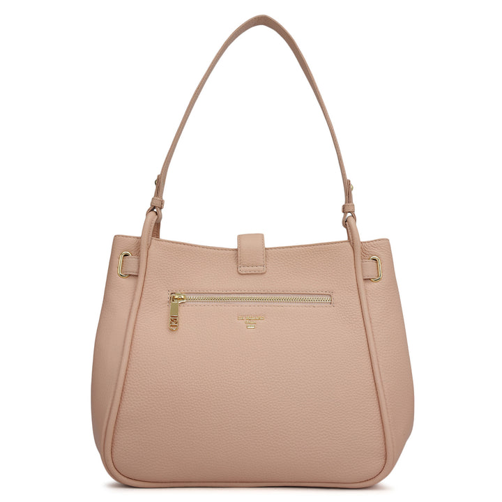 Medium Wax Leather Hobo - Feather