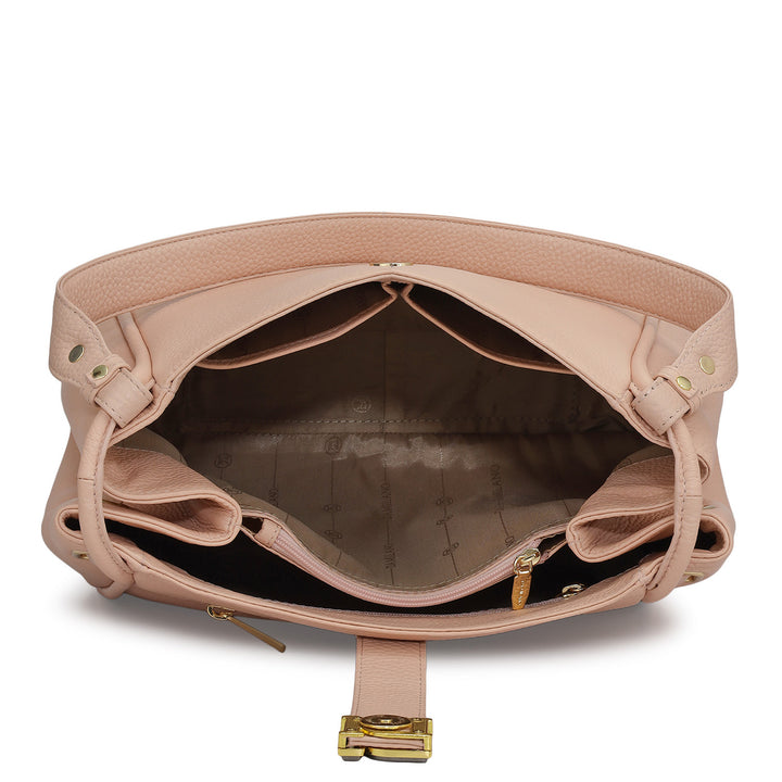 Medium Wax Leather Hobo - Feather
