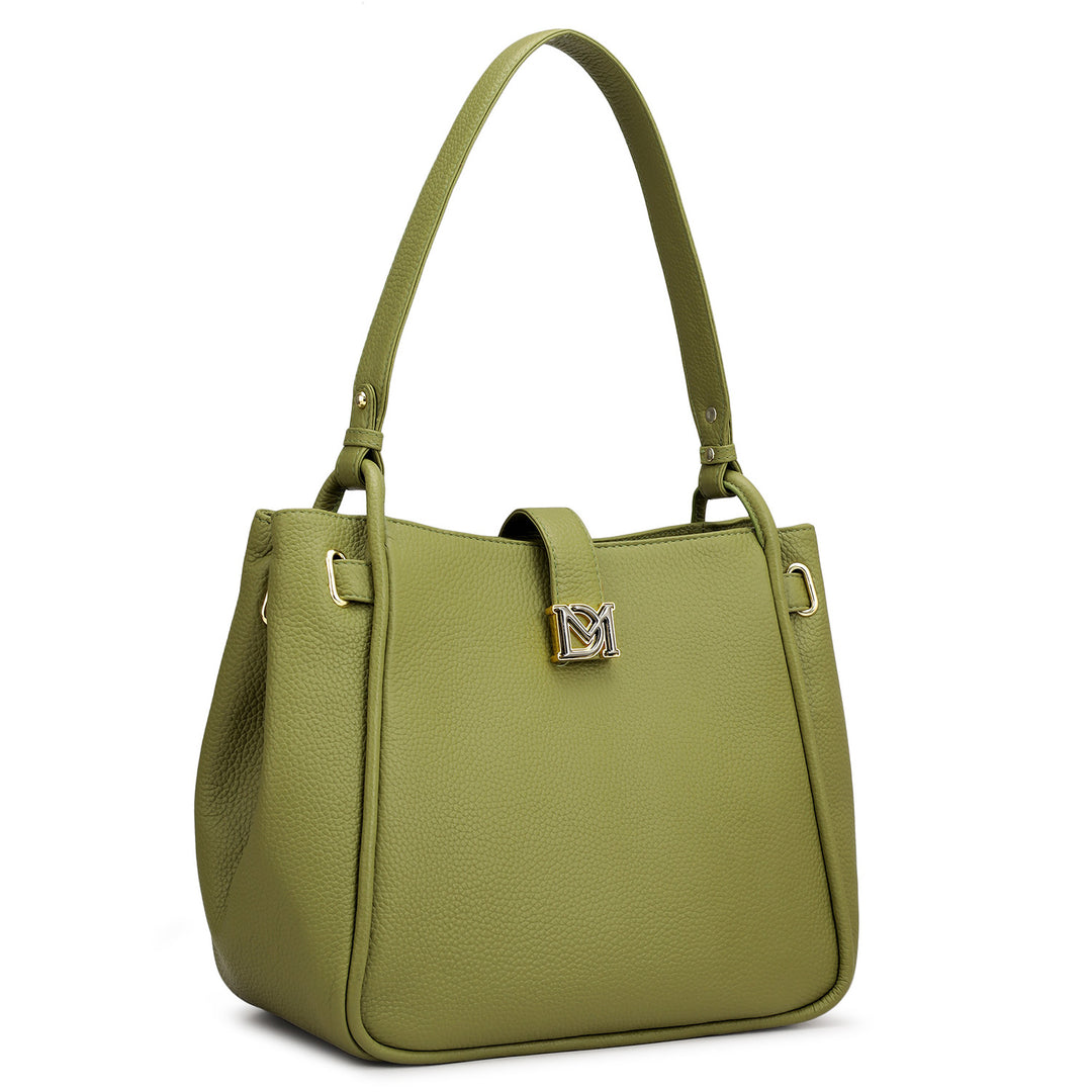 Medium Wax Leather Hobo - Fern