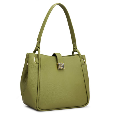 Medium Wax Leather Hobo - Fern
