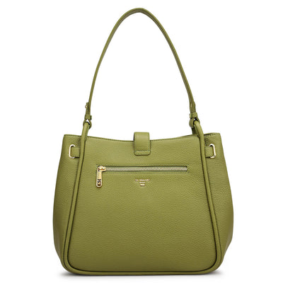 Medium Wax Leather Hobo - Fern