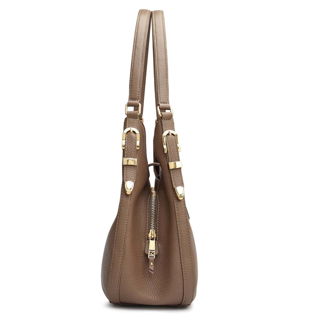 Medium Wax Leather Hobo - Smoke Grey