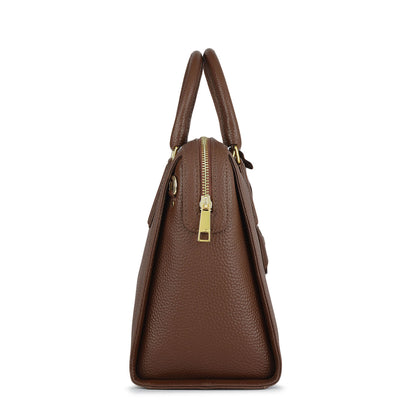 Medium Wax Leather Satchel - Espresso