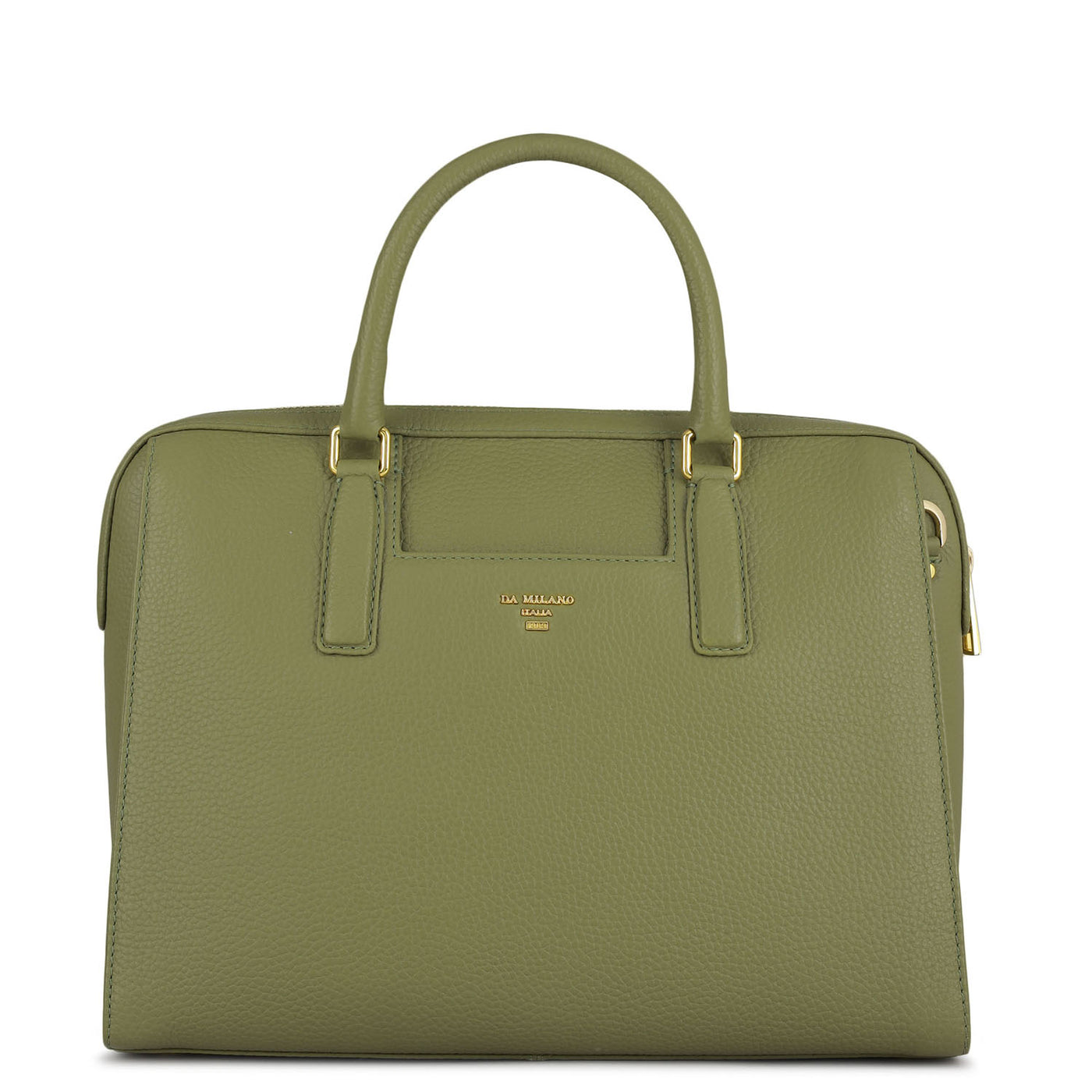 Medium Wax Leather Satchel - Fern
