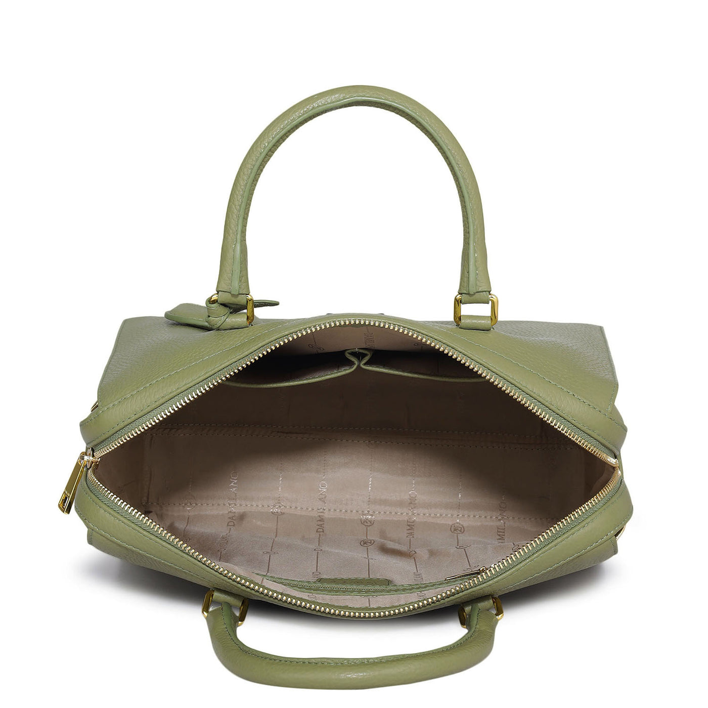 Medium Wax Leather Satchel - Fern