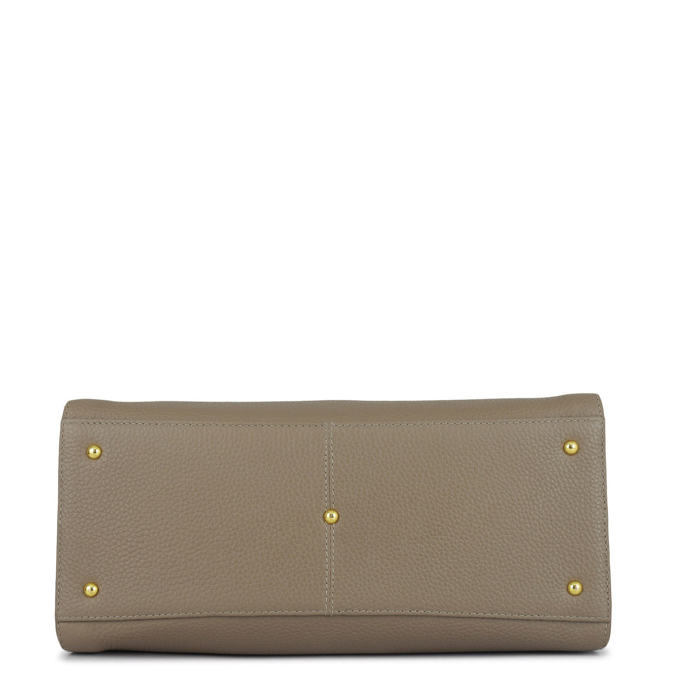 Medium Wax Leather Satchel - Greyish Taupe