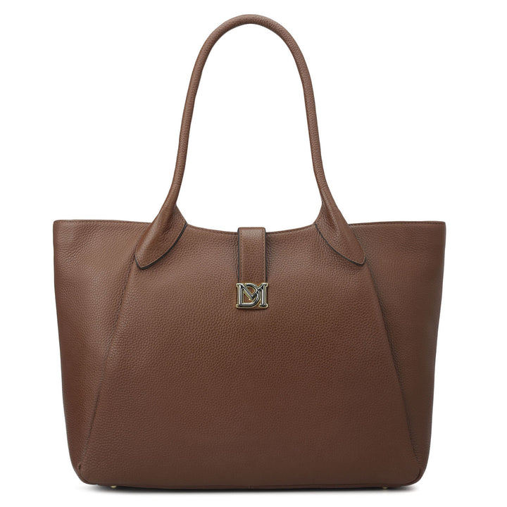 Large Wax Leather Tote - Espresso