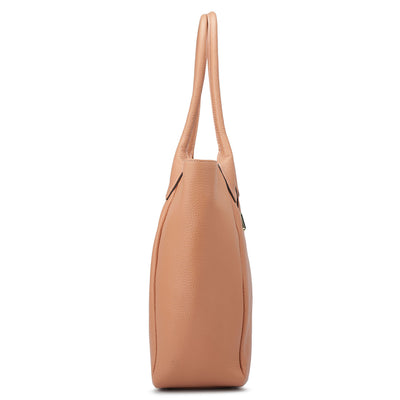 Large Wax Leather Tote - Terracotta