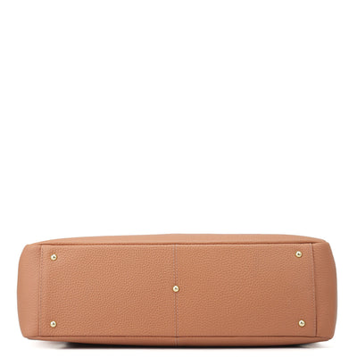 Large Wax Leather Tote - Terracotta