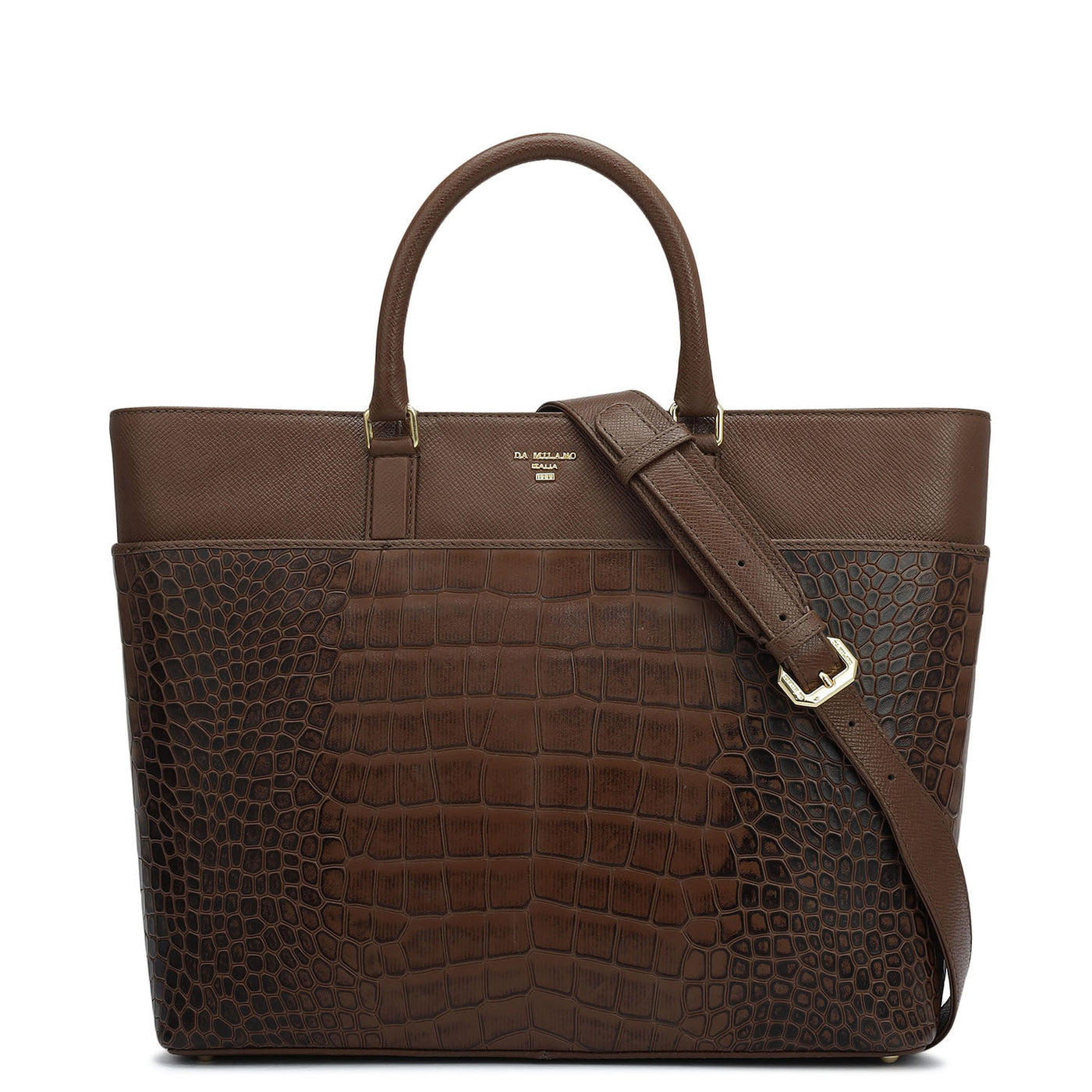 Medium Croco Franzy Leather Satchel - Date
