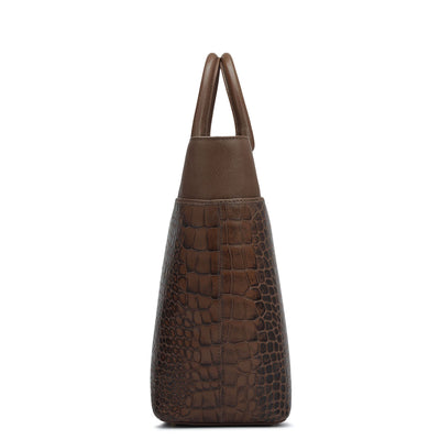 Medium Croco Franzy Leather Satchel - Date