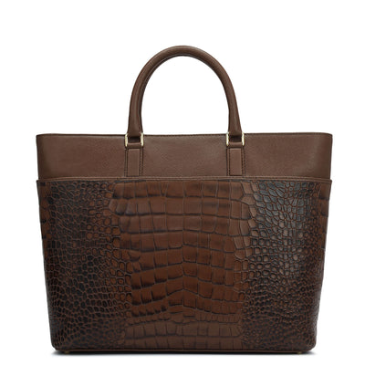 Medium Croco Franzy Leather Satchel - Date