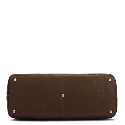 Medium Croco Franzy Leather Satchel - Date
