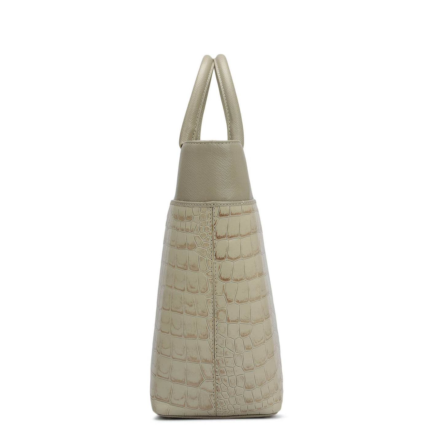 Medium Croco Franzy Leather Satchel - Frost