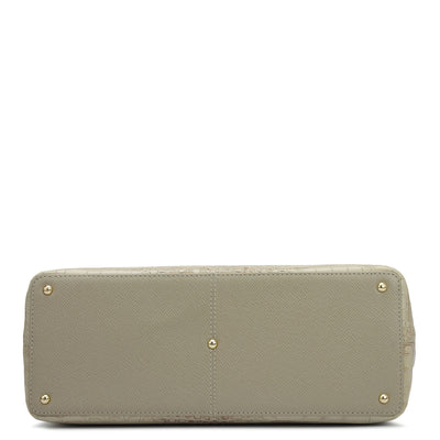 Medium Croco Franzy Leather Satchel - Frost