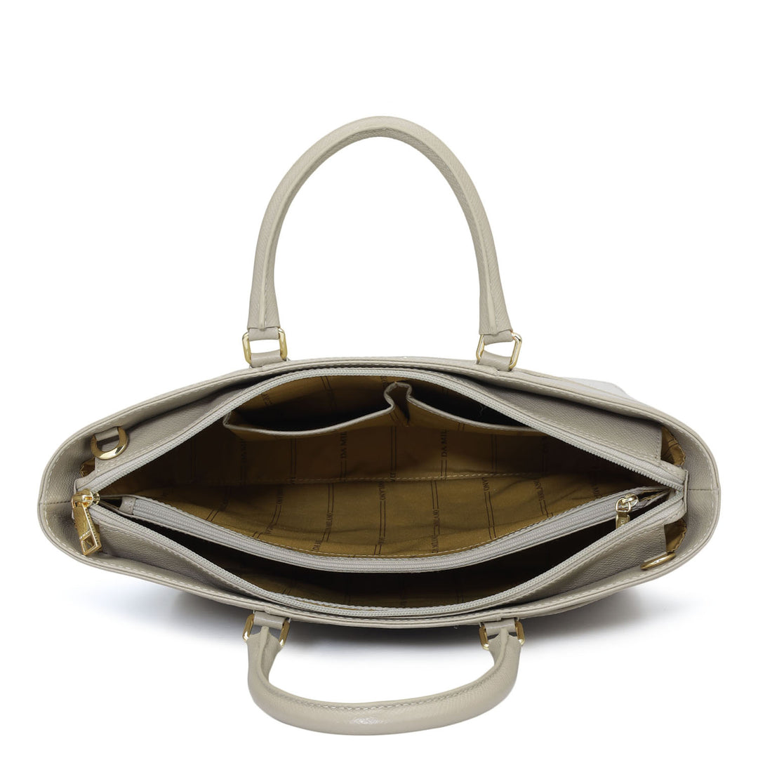 Medium Croco Franzy Leather Satchel - Frost