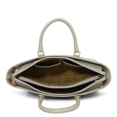 Medium Croco Franzy Leather Satchel - Frost