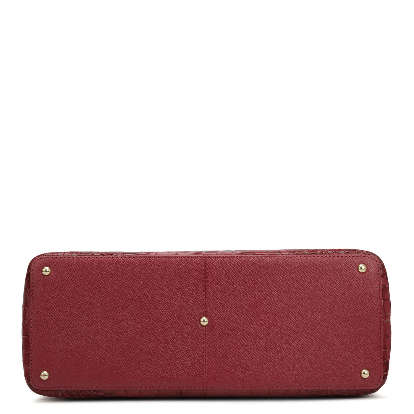 Medium Croco Franzy Leather Satchel - Plumberry