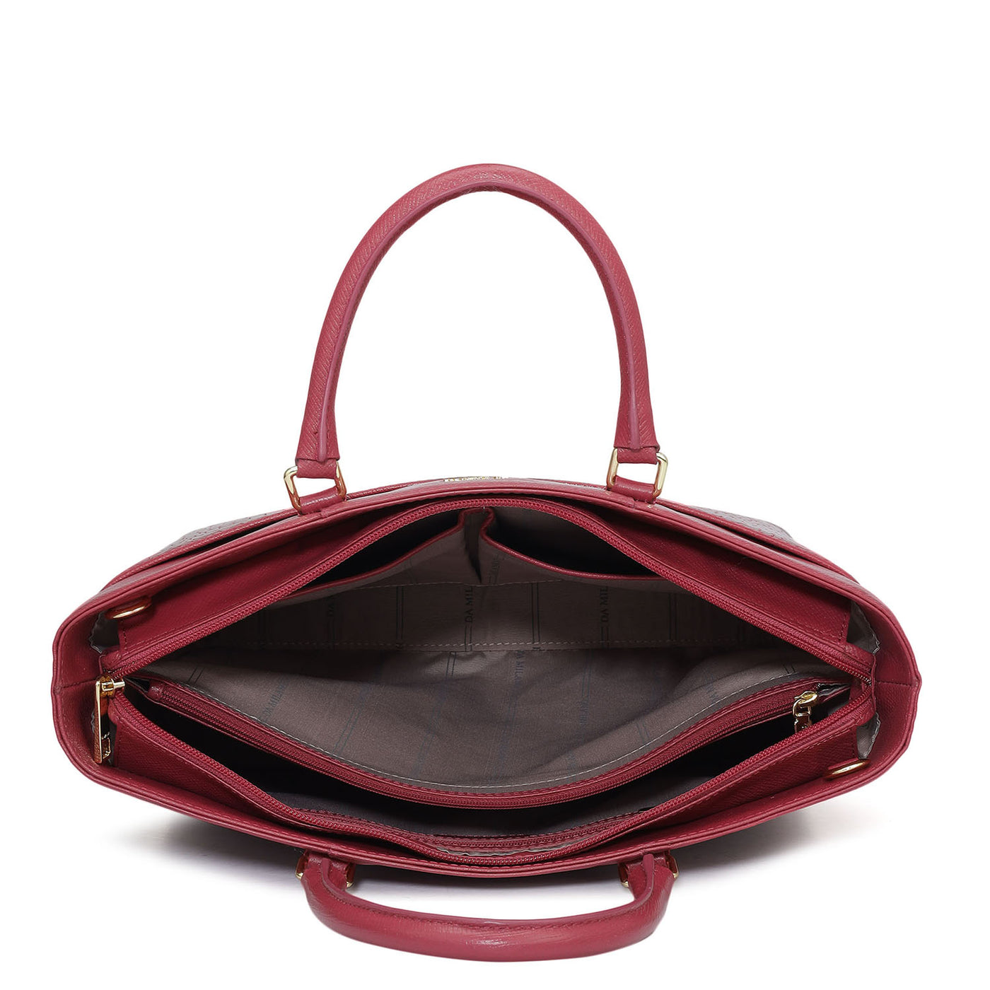 Medium Croco Franzy Leather Satchel - Plumberry