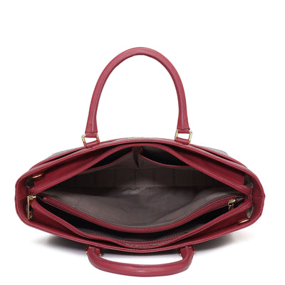 Medium Croco Franzy Leather Satchel - Plumberry