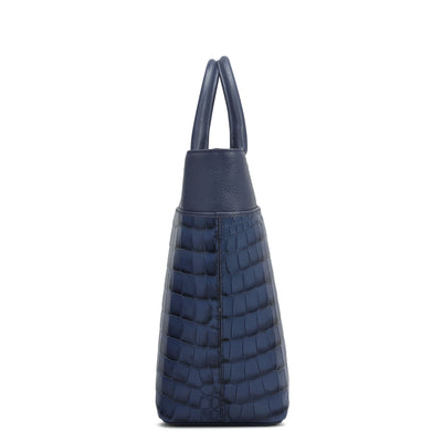 Medium Croco Franzy Leather Satchel - Stardust