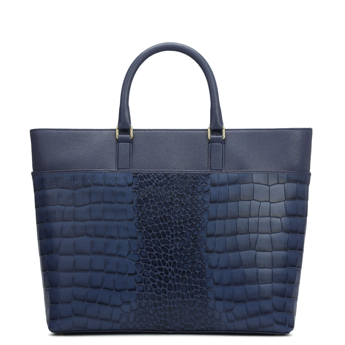 Medium Croco Franzy Leather Satchel - Stardust