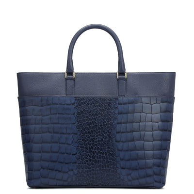 Medium Croco Franzy Leather Satchel - Stardust
