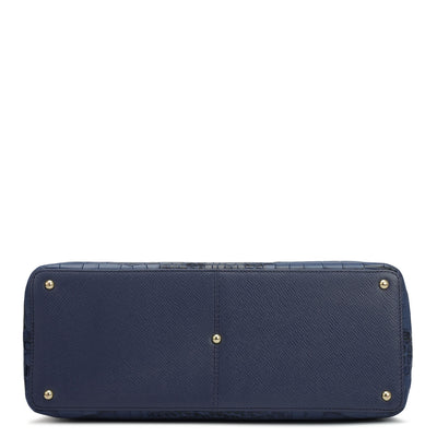 Medium Croco Franzy Leather Satchel - Stardust