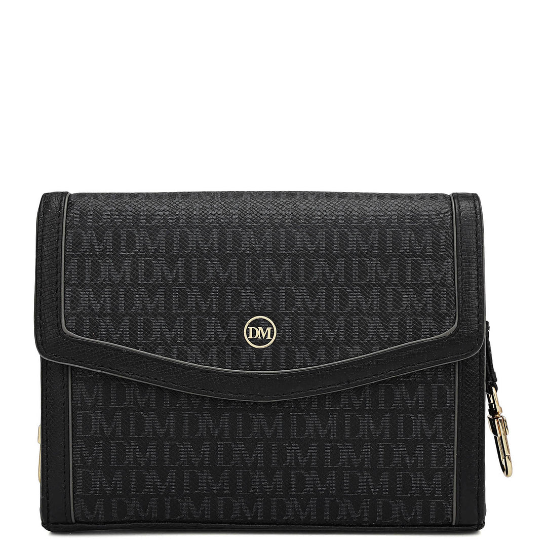 Large Monogram Leather Book Tote - Black