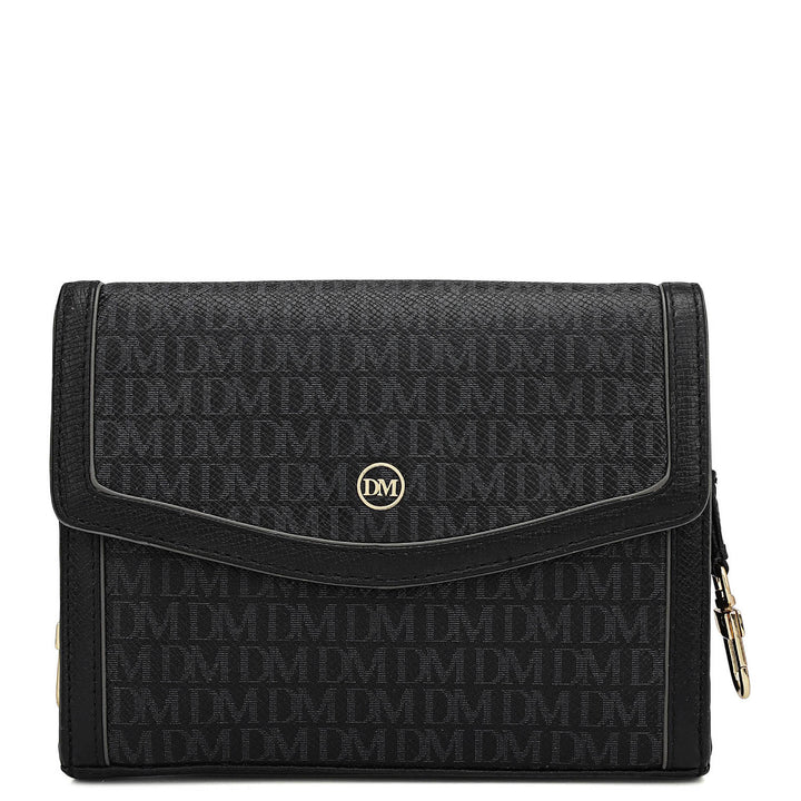 Large Monogram Leather Book Tote - Black