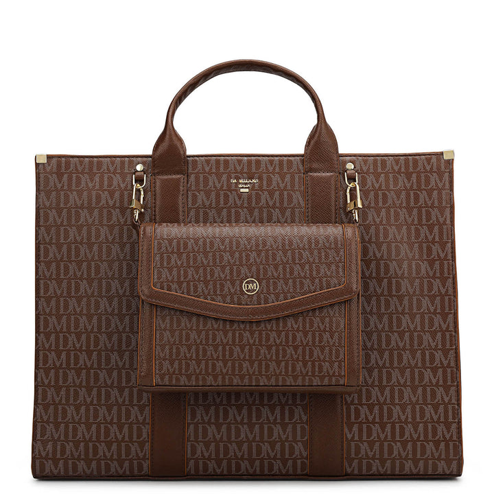 Large Monogram Leather Book Tote - Date