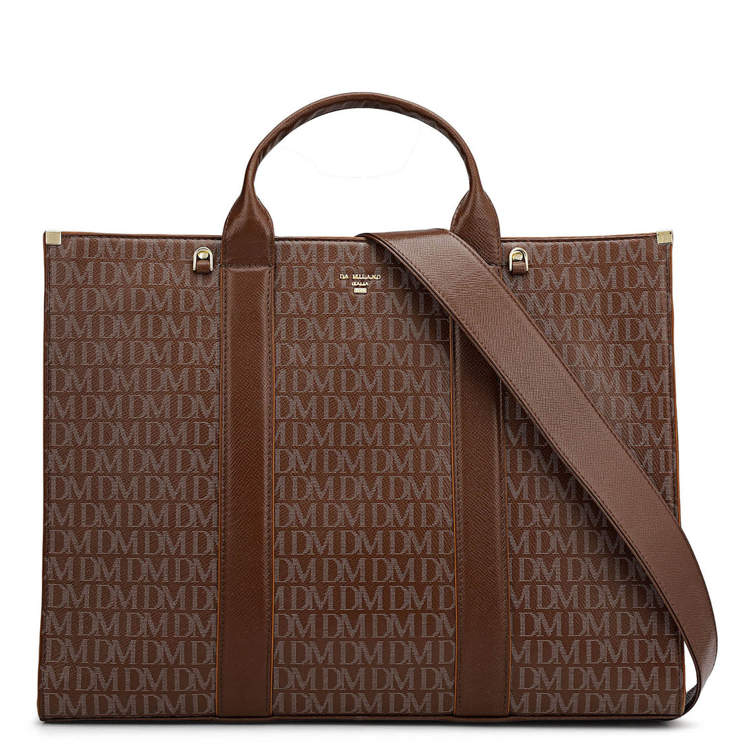 Large Monogram Leather Book Tote - Date
