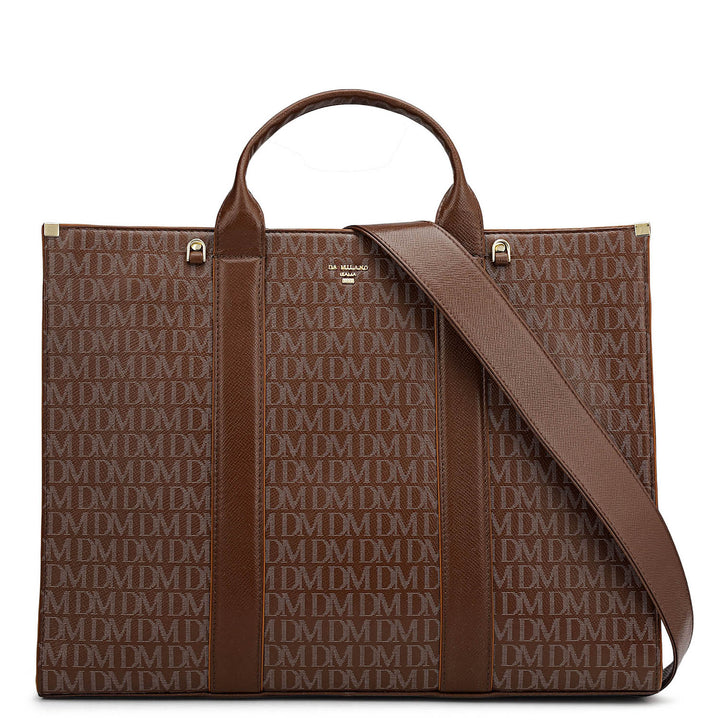 Large Monogram Leather Book Tote - Date