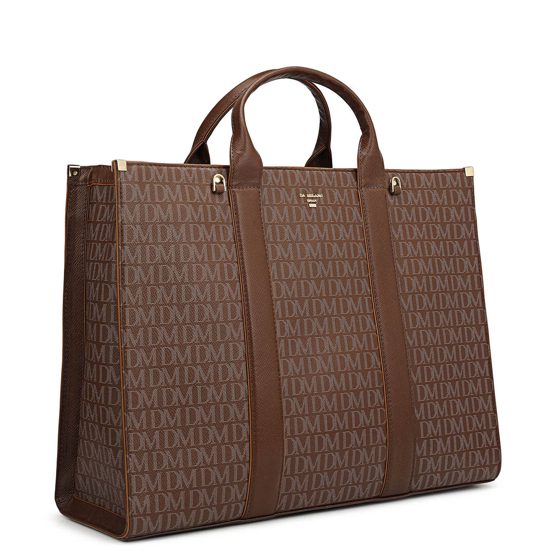Large Monogram Leather Book Tote - Date