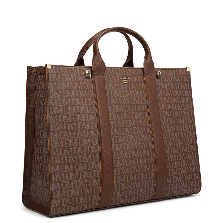 Large Monogram Leather Book Tote - Date