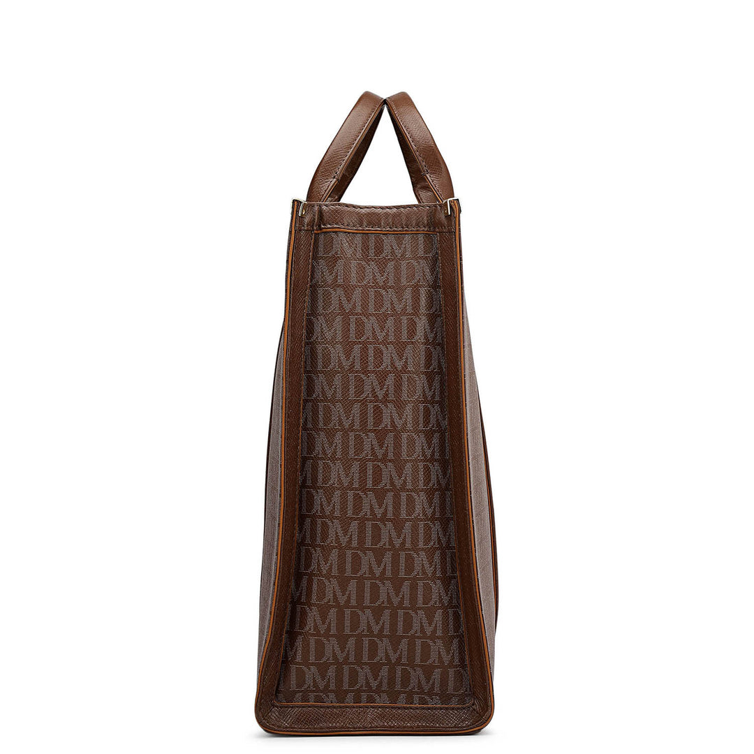 Large Monogram Leather Book Tote - Date