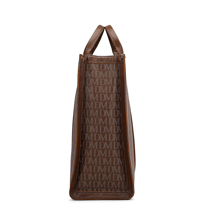 Large Monogram Leather Book Tote - Date