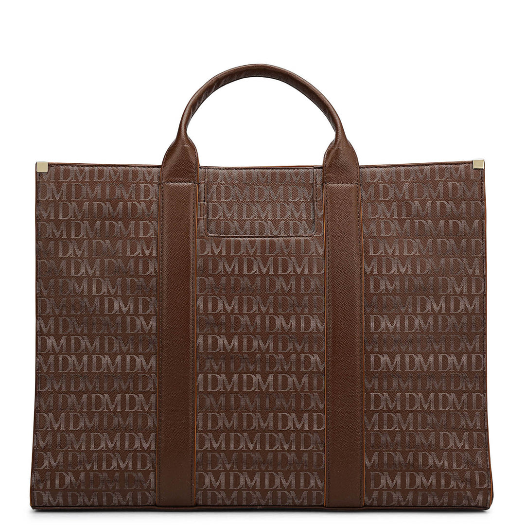 Large Monogram Leather Book Tote - Date