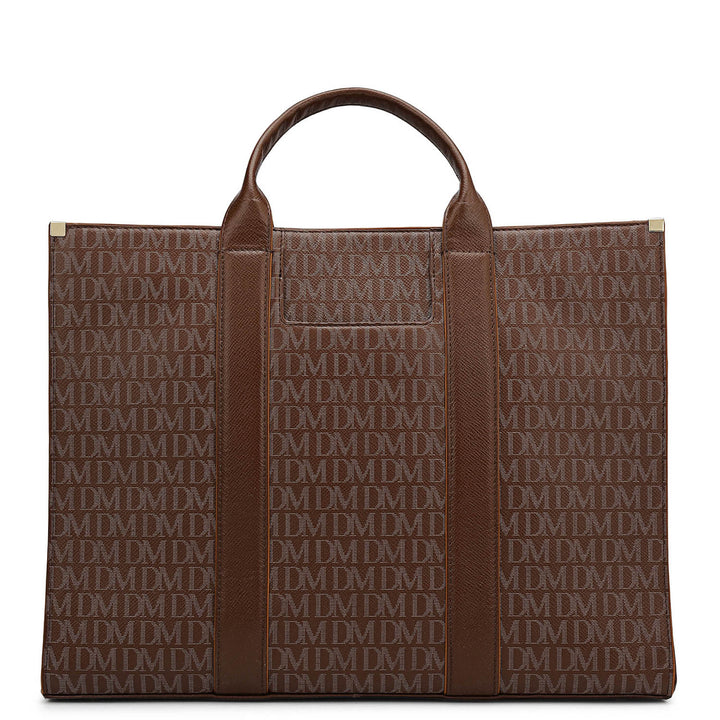 Large Monogram Leather Book Tote - Date