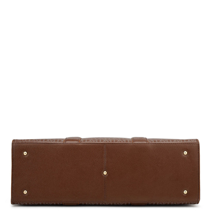 Large Monogram Leather Book Tote - Date